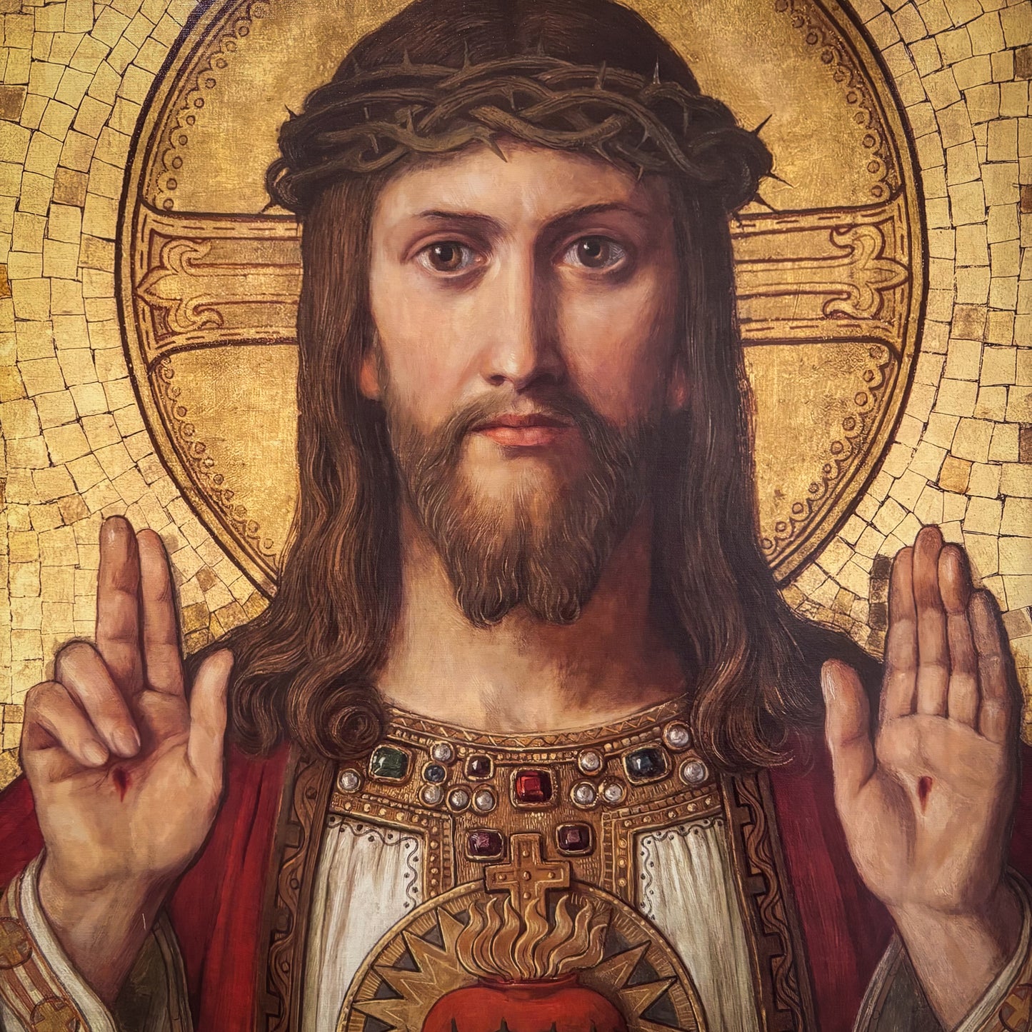 Icon of the Sacred Heart – Giclée Mosaic Print